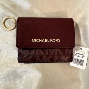 Michael Kors Merlot Card Case ID Key Holder